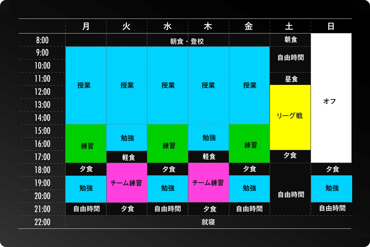 1週間のスケジュール