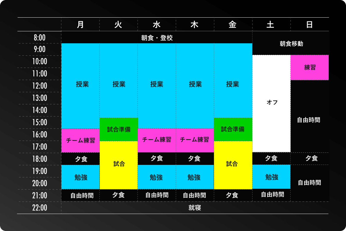 1週間のスケジュール